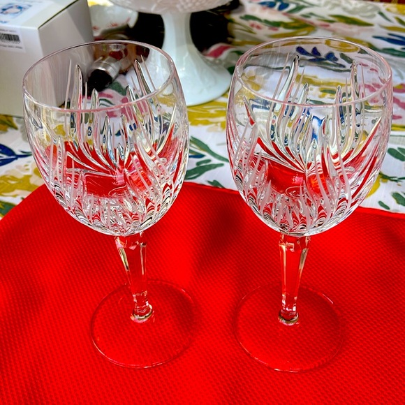 Gorham Other - Set of two vintage discontinued Gorham Crystal wine glasses , goblets signed